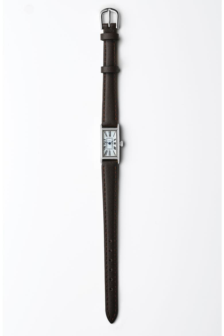 The Kimsey Classic Small Watch, Alternate, color, Silver Watch - Espresso Strap