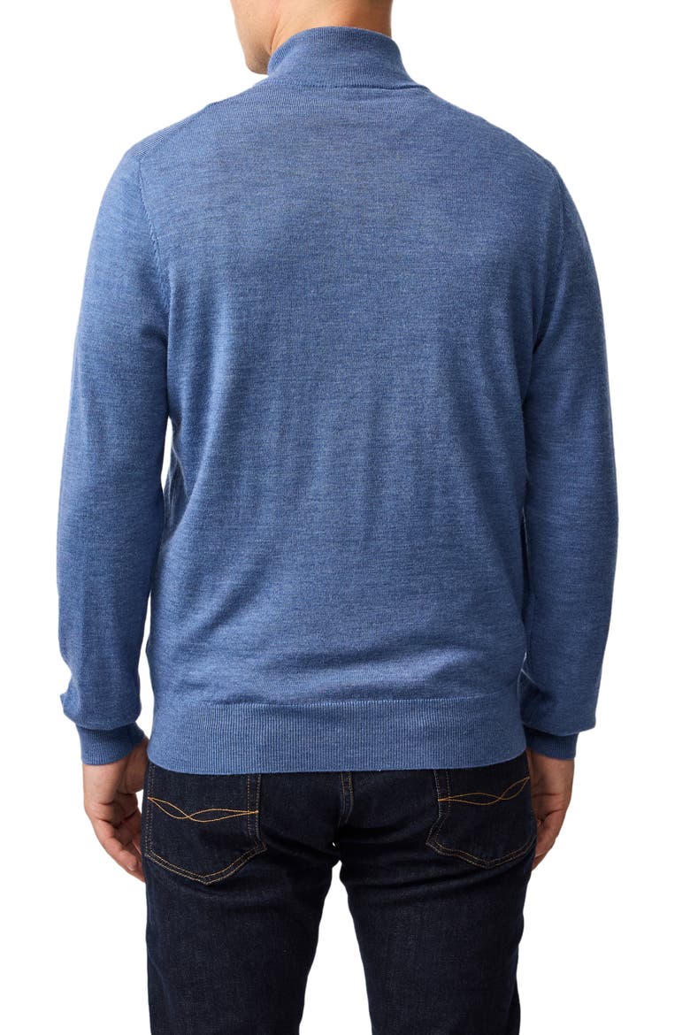 Nobles Funnel Neck Merino Wool Half Zip Sweater, Alternate, color, OCEAN