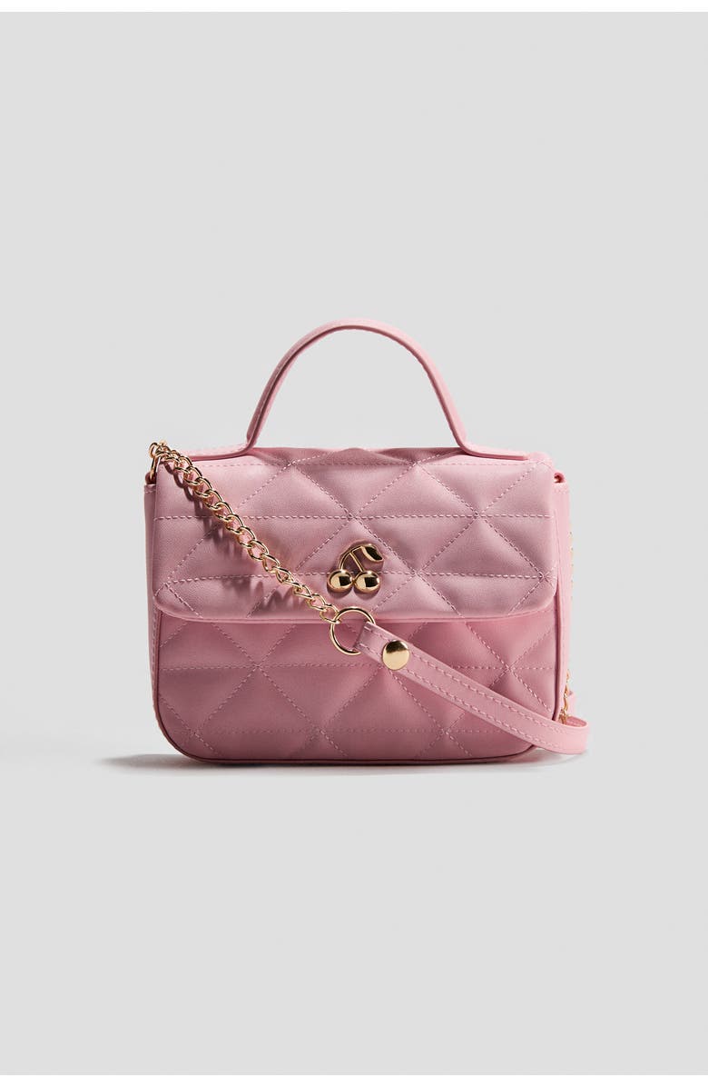 H&M Quilted Shoulder Bag, Main, color, Light Pink/Cherries