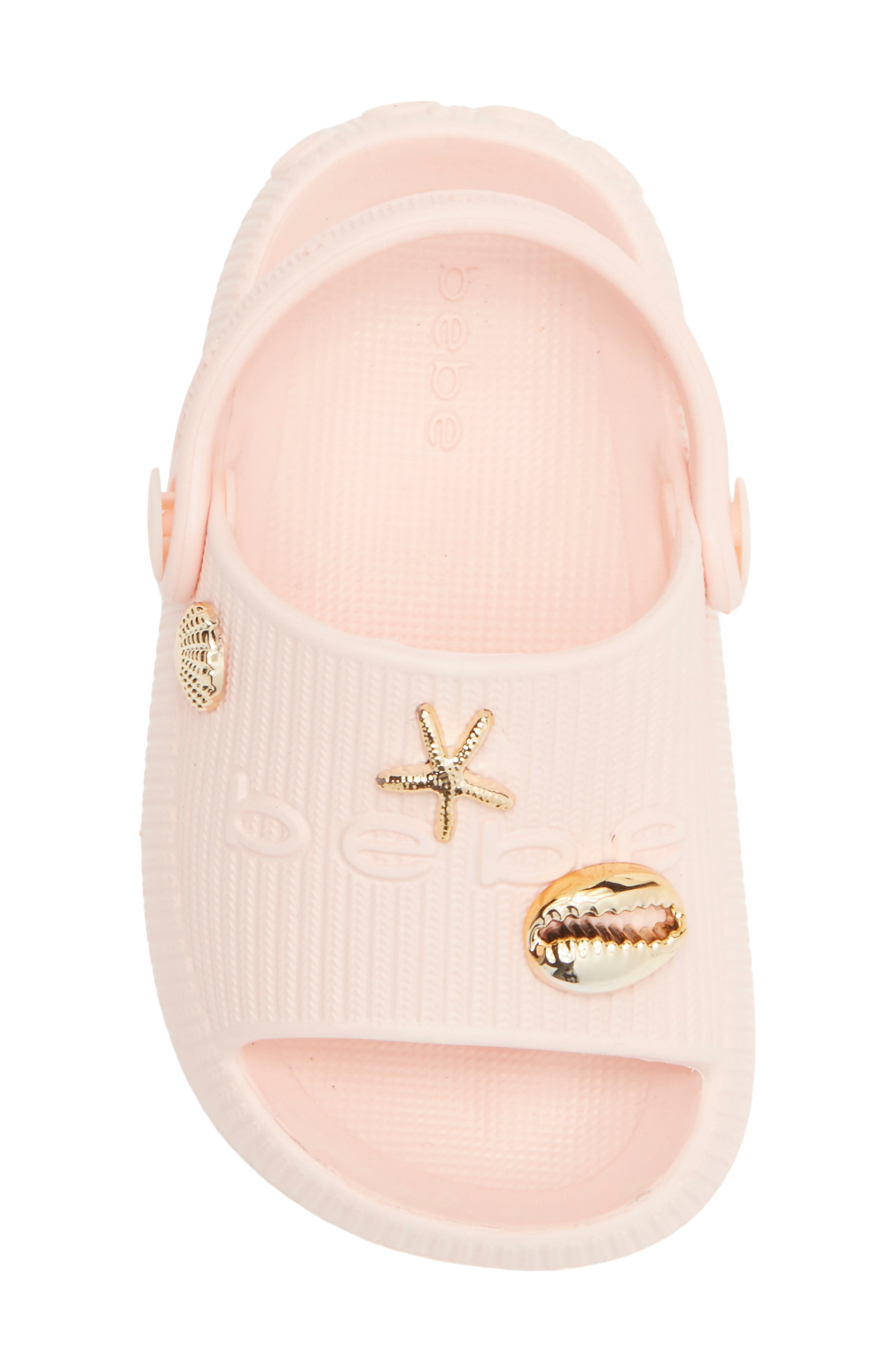 bebe Embellished Slide Sandal, Alternate, color, Blush