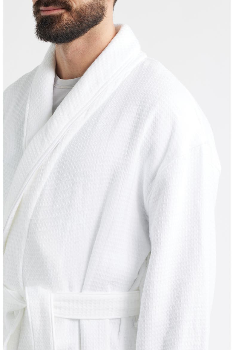 Aberdeen Waffle Knit Robe, Alternate, color, WHITE