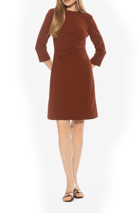 Rio Crewneck Pleated Shift Dress
