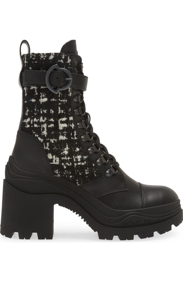 Moncler Envile Tweed Block Heel Boot, Alternate, color,