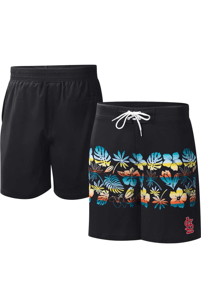 G-III SPORTS BY CARL BANKS Men's G-III Sports by Carl Banks  Black St. Louis Cardinals Breeze Volley Swim Shorts, Main, color, Black