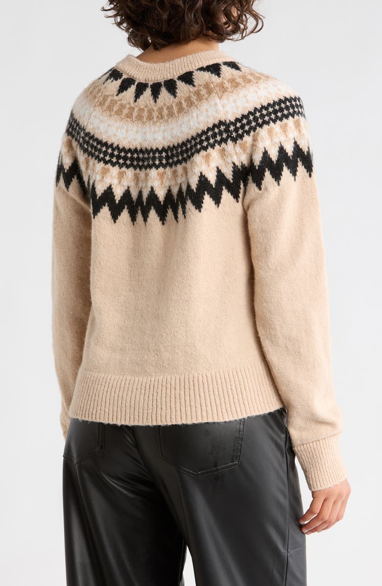 Sanctuary Fair Isle Cardigan, Alternate, color, Pearl Beige