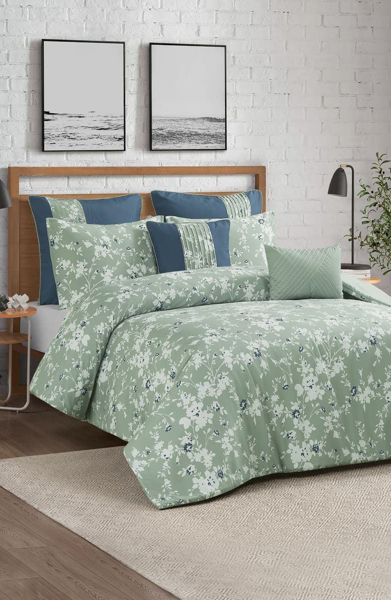 Lucky Brand Fianna Comforter Set, Alternate, color, Sage Green Floral
