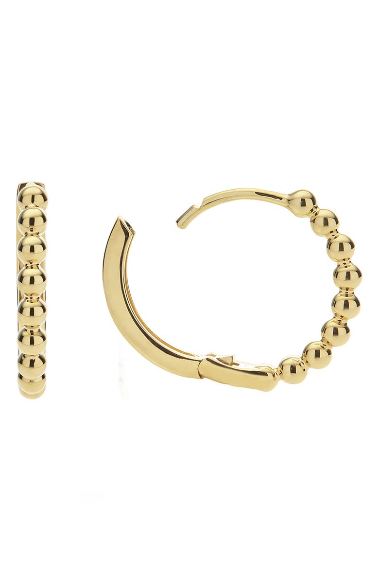 LAGOS 18K Gold Caviar Half Bead Hoop Earrings, Alternate, color, Gold