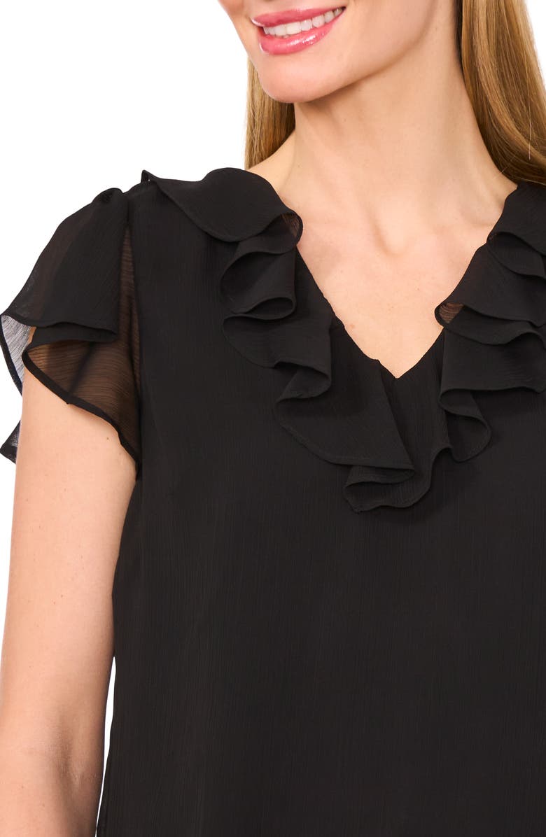 CeCe Ruffle Trim Yoryu Top, Alternate, color, 