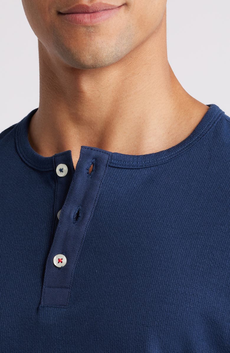 Stone Rose Performance Piqué Henley, Alternate, color, Navy