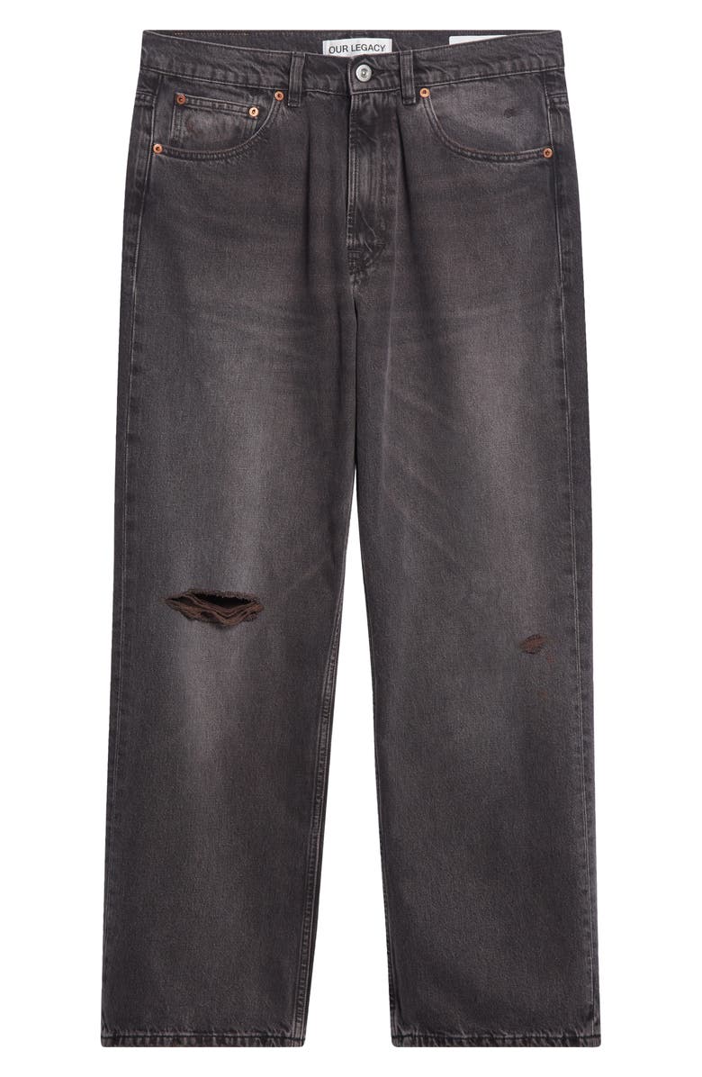 OUR LEGACY Third Cut Ripped Wide Straight Leg Jeans, Alternate, color, Highway Coffee