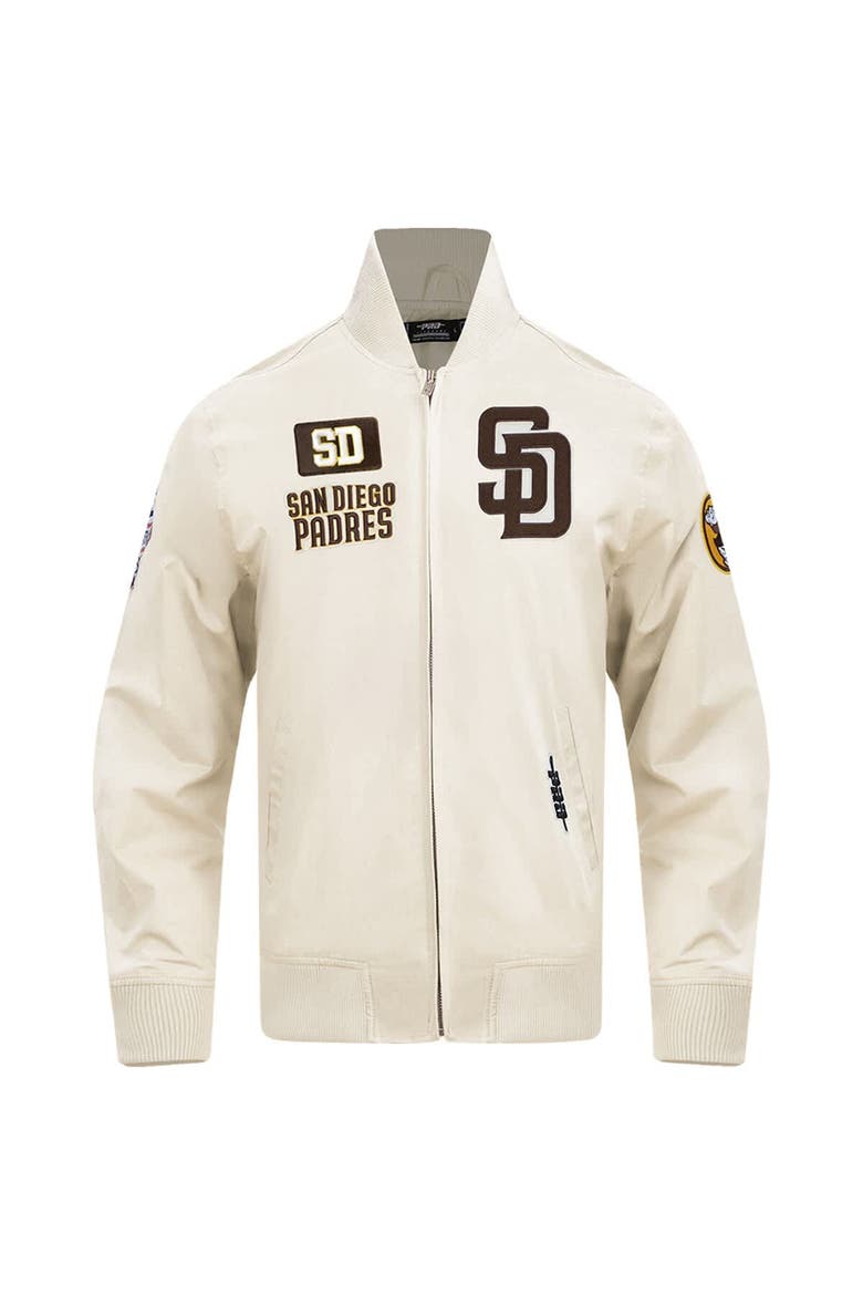 Men's Pro Standard Cream San Diego Padres Area Code Twill Full-Zip Jacket, Alternate, color, Cream