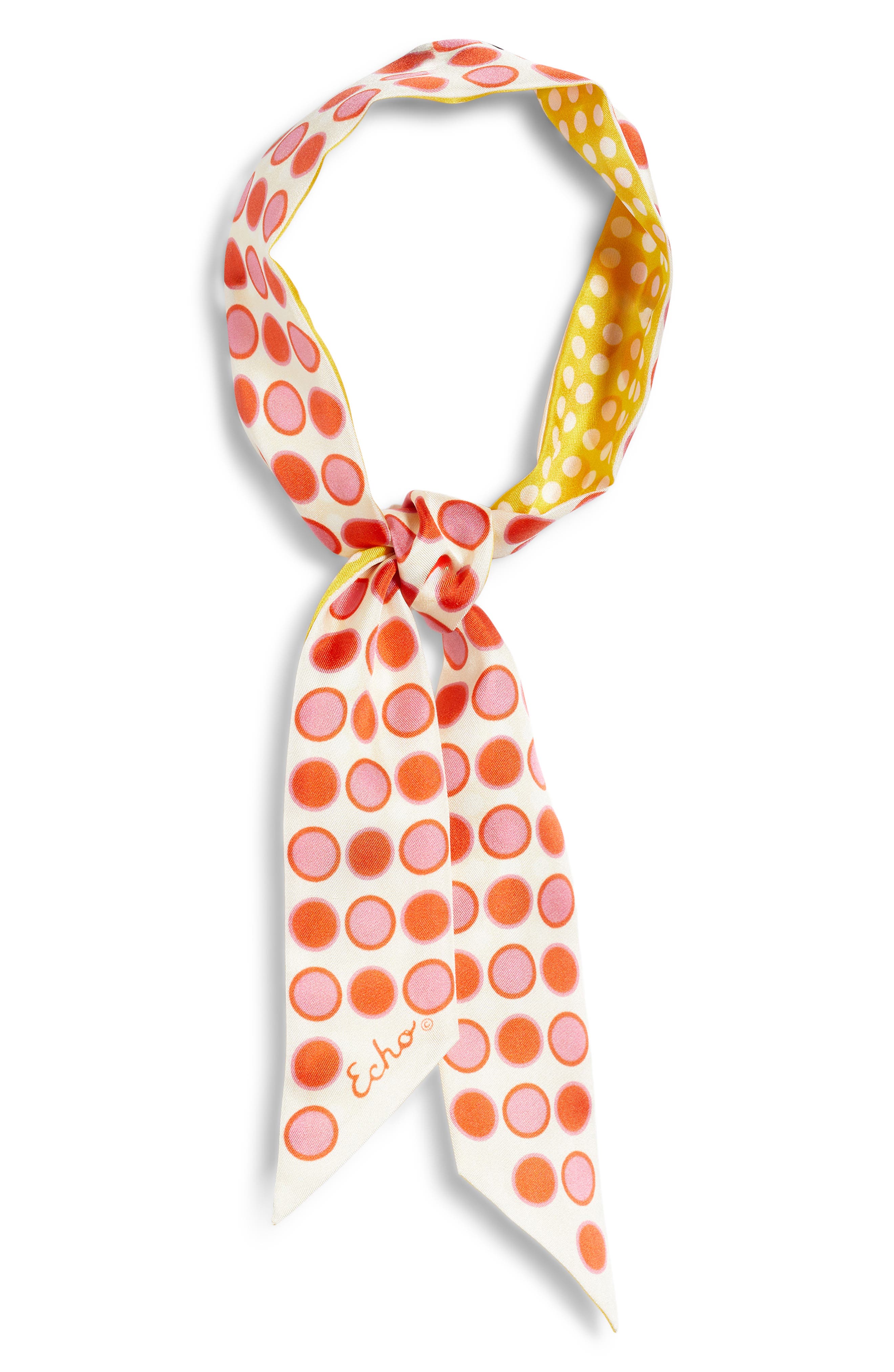 Echo Spot & Dot Silk Satin Ribbon Scarf (Women) | Nordstrom