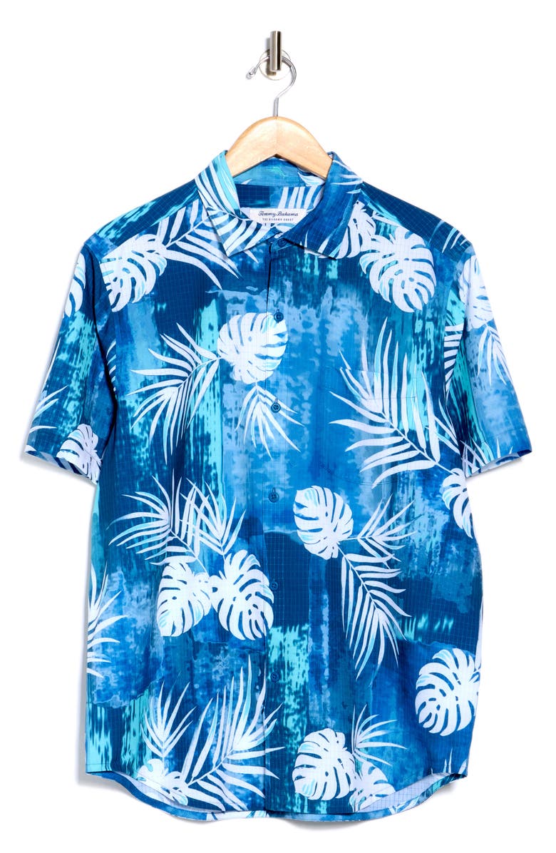 Bahama Coast Legendary Leaves Short Sleeve Perfomance Button-Up Shirt