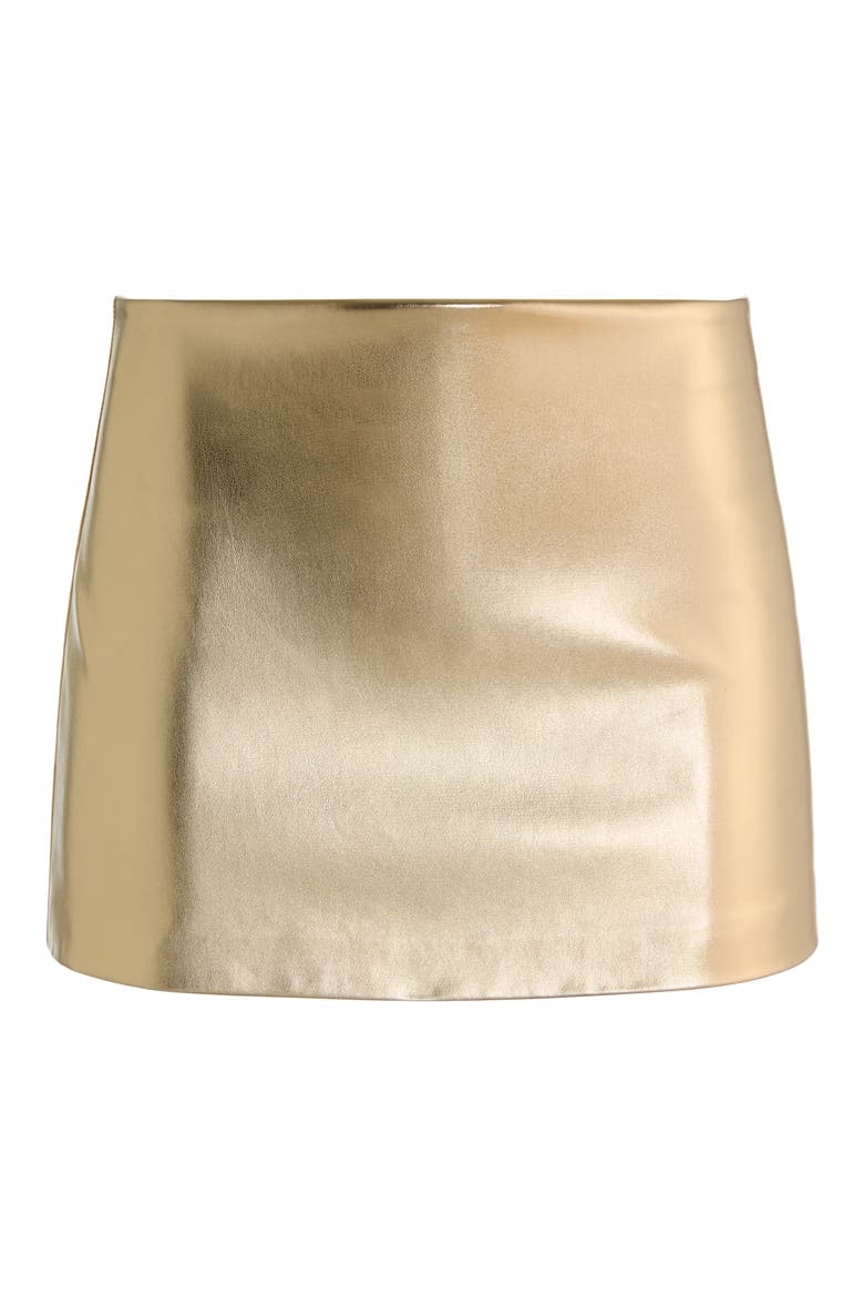 Metallic Faux Leather Miniskort, Alternate, color, GOLD
