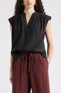 Nordstrom Shirred Cap Sleeve Top