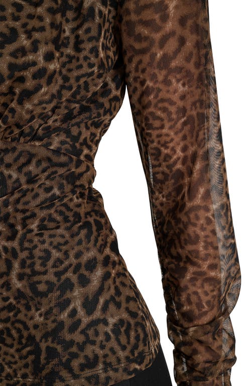 Dkny Zebra Print Long Sleeve Mesh Shirt In Animal Print