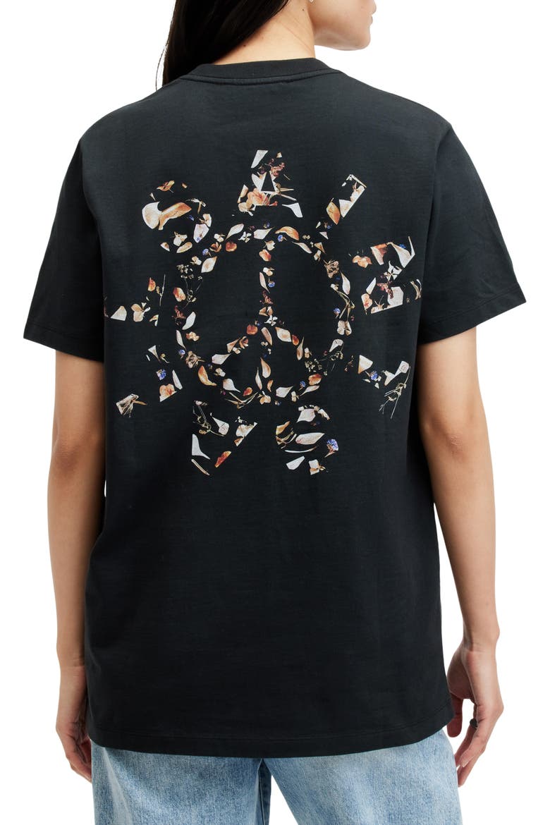 Pierra Oversize Cotton Graphic T-Shirt, Alternate, color, BLACK