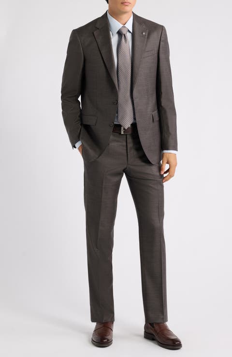 Stacie Sharkskin Wool Blend Suit