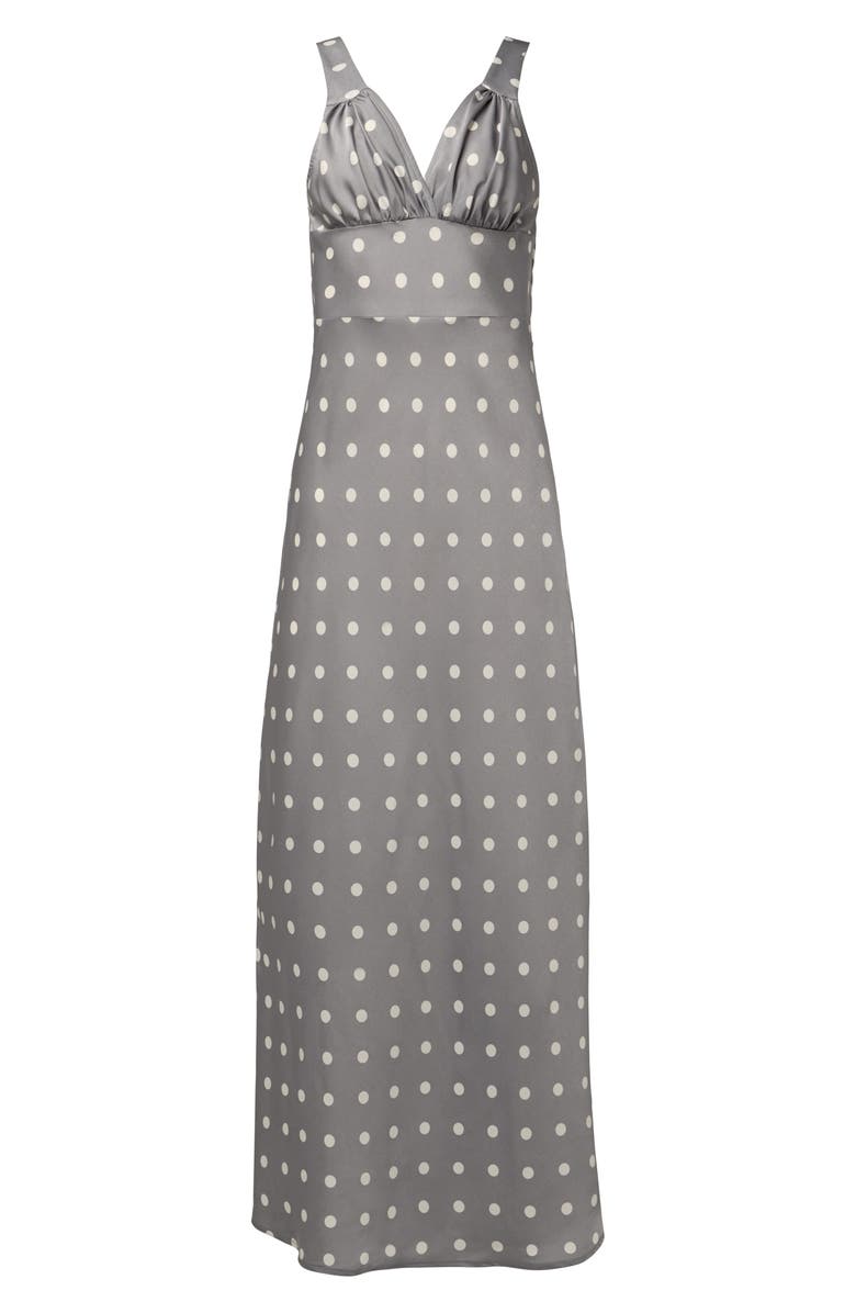 WeWoreWhat Ruched Cup Slip Maxi Dress, Alternate, color, Dusty Blue