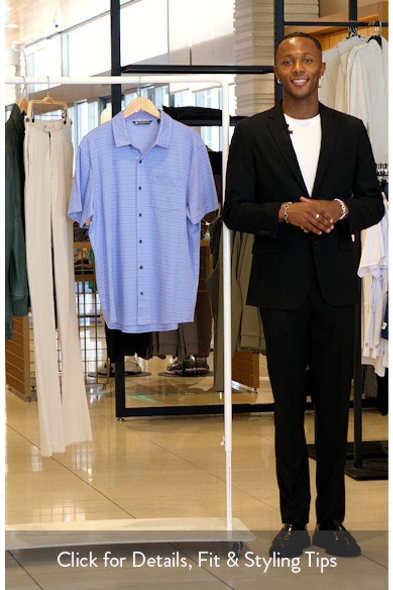 Tip to the City Short Sleeve Cotton Blend Button-Up Shirt video