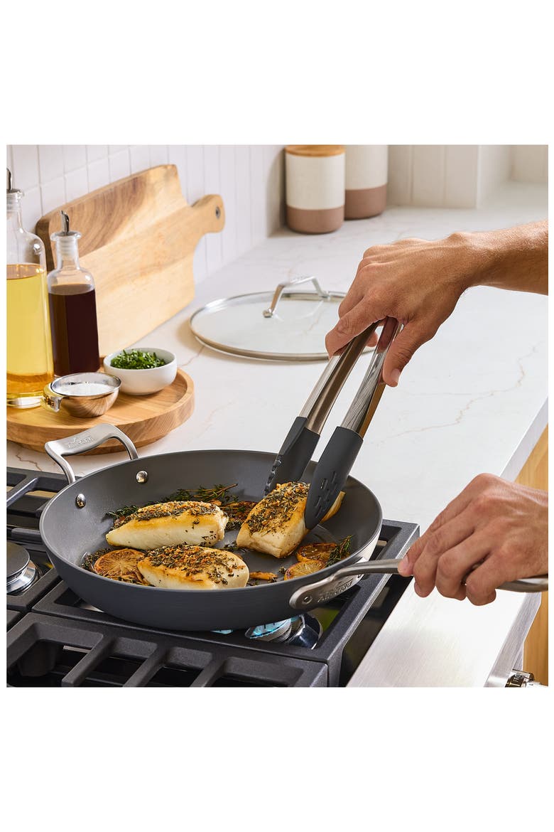 HA1 12-Inch Ceramic Nonstick Fry Pan & Lid, Alternate, color, GRAY