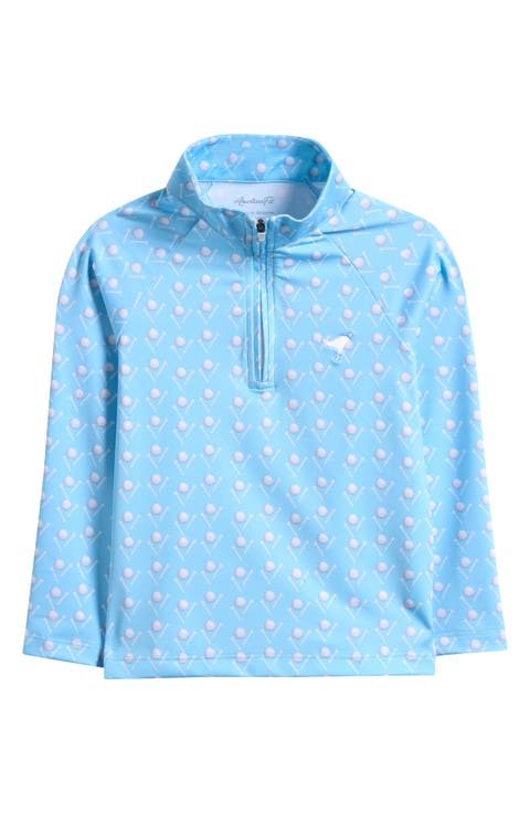 Kids' Golf Ball Print Quarter Zip Sweatshirt (Toddler & Little Kid)