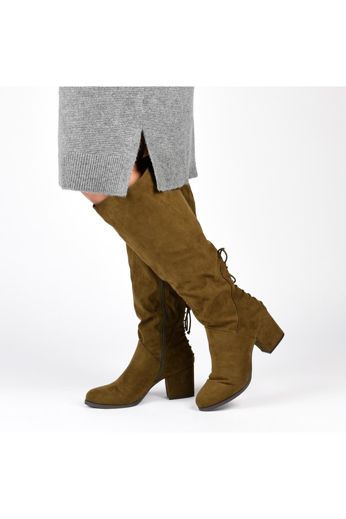 Leeda Extra Wide Calf Boot, Alternate, color, GREY