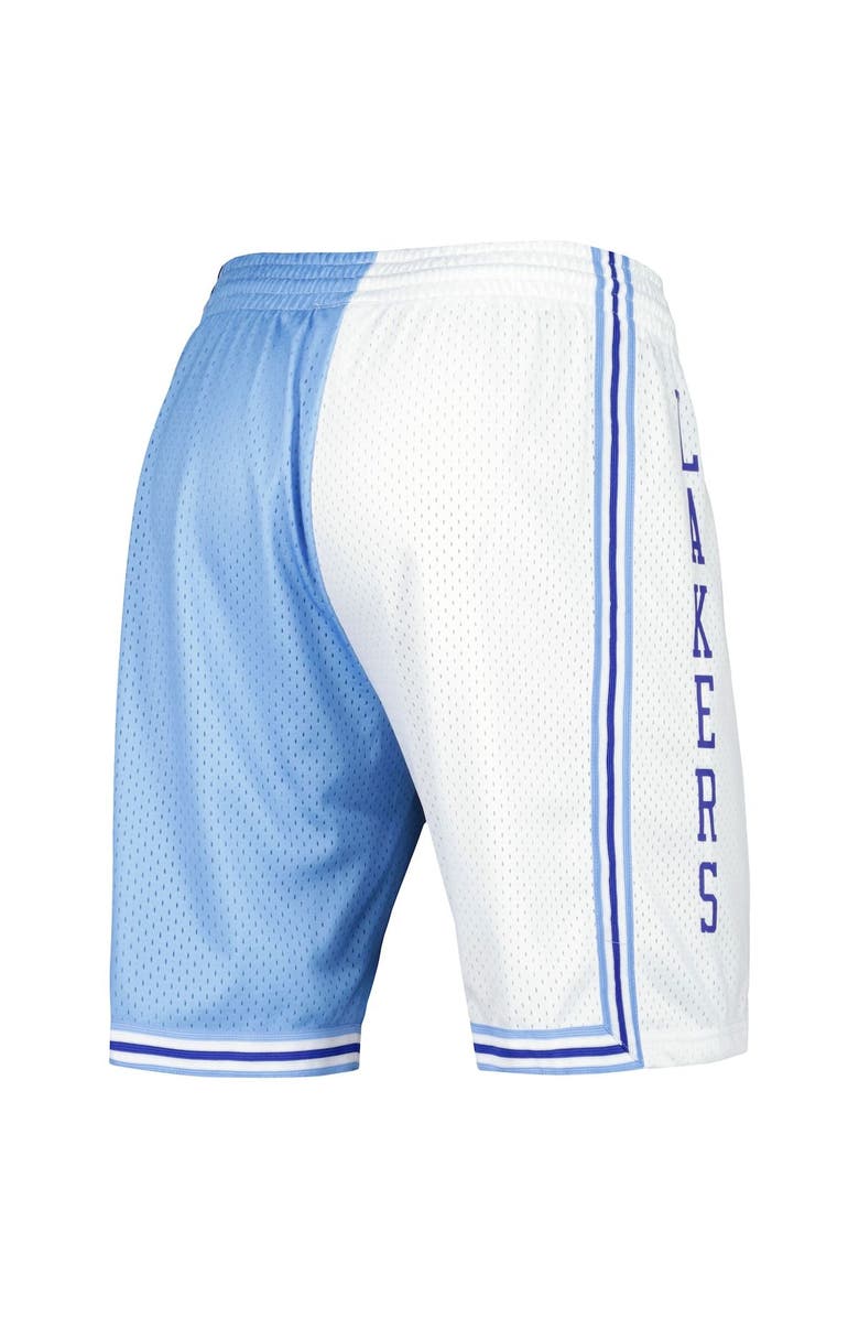 Mitchell & Ness Men's Mitchell & Ness Powder Blue/White Los Angeles Lakers Hardwood Classics 1996 Split Swingman Shorts, Alternate, color, Powder Blue