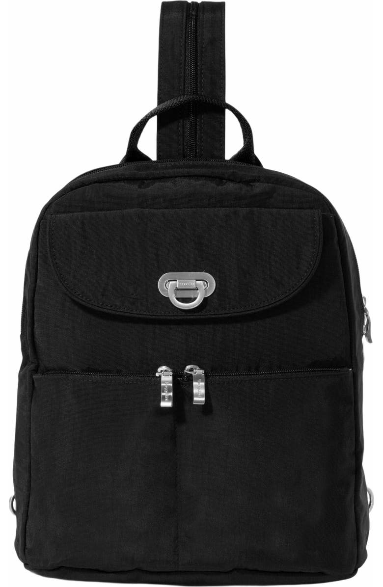 BAGGALLINI Coastal Flip Lock Day Pack, Main, color, Black