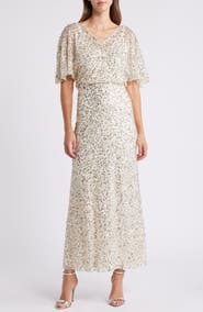 Pisarro Nights Beaded Capelet Gown