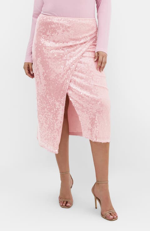 Sequin Midi Skirt (Plus Size)