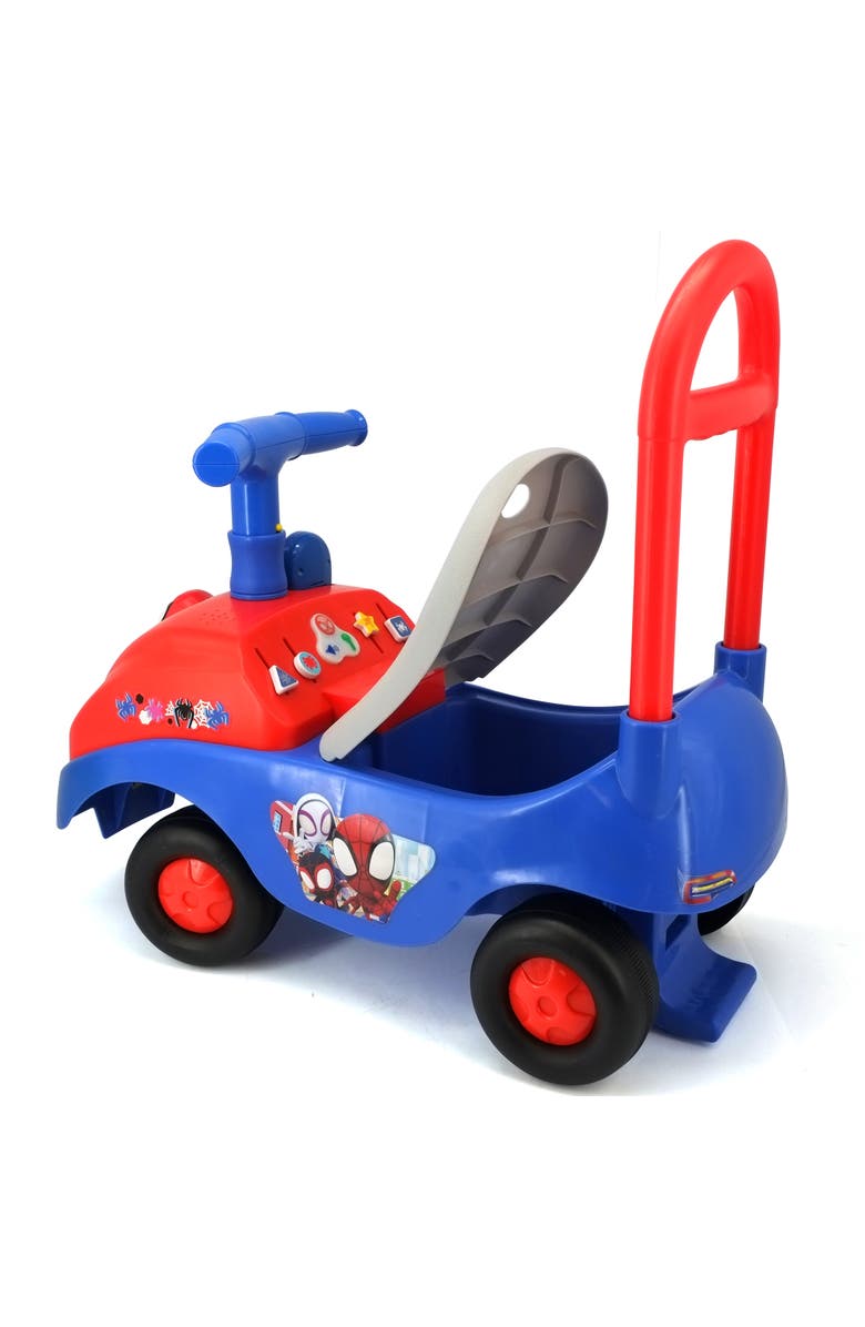 Kiddieland Spidey Foldable Handle Rideon W/ Interactive Dashboard & Sounds, Alternate, color, Multicolored