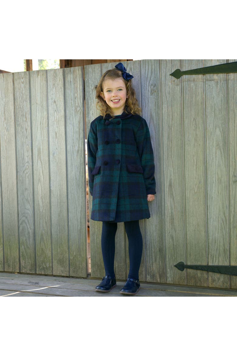 Blackwatch Velvet Trim Coat, Alternate, color, Navy