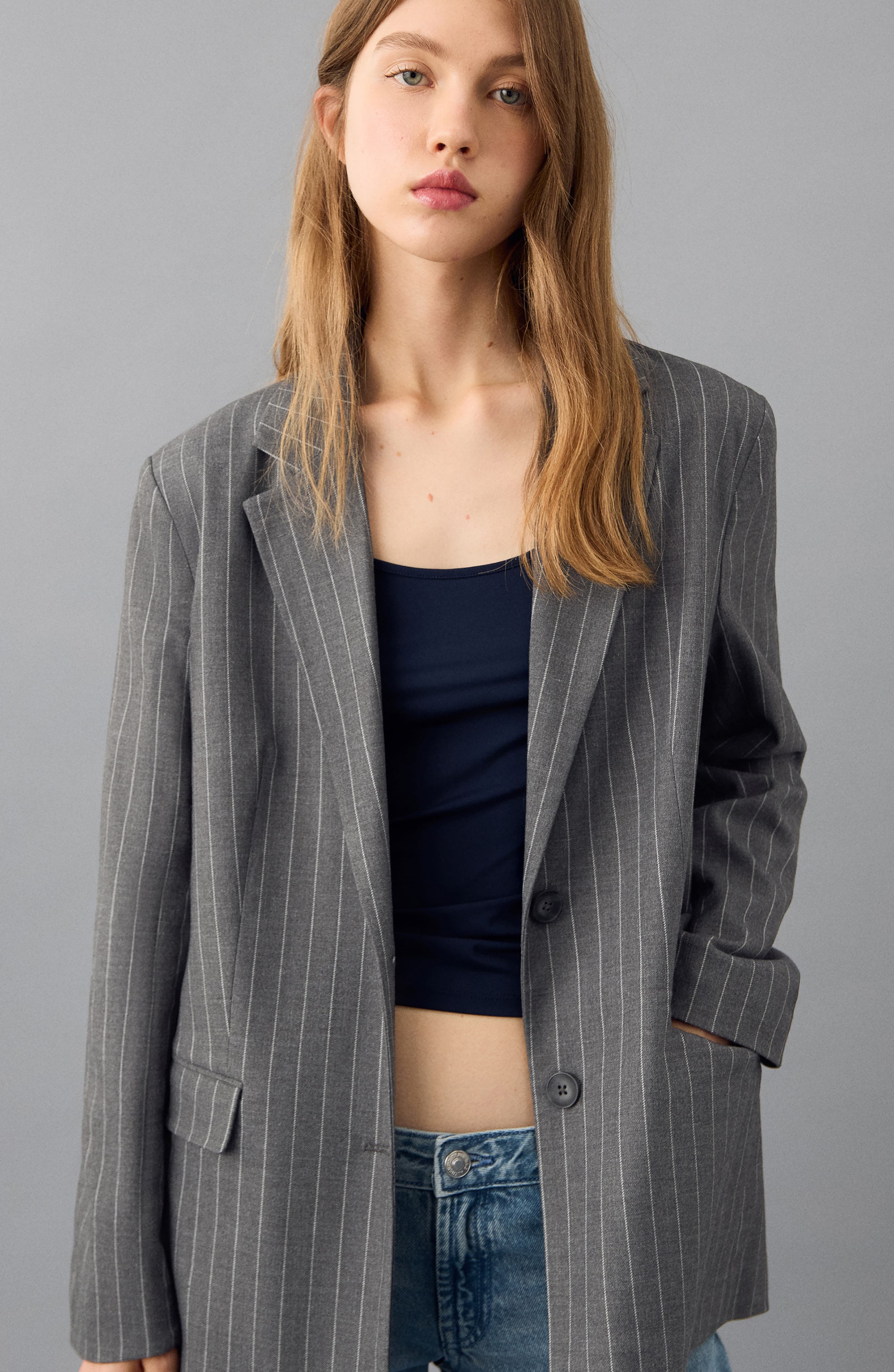 Stripe Suit Blazer - image 2