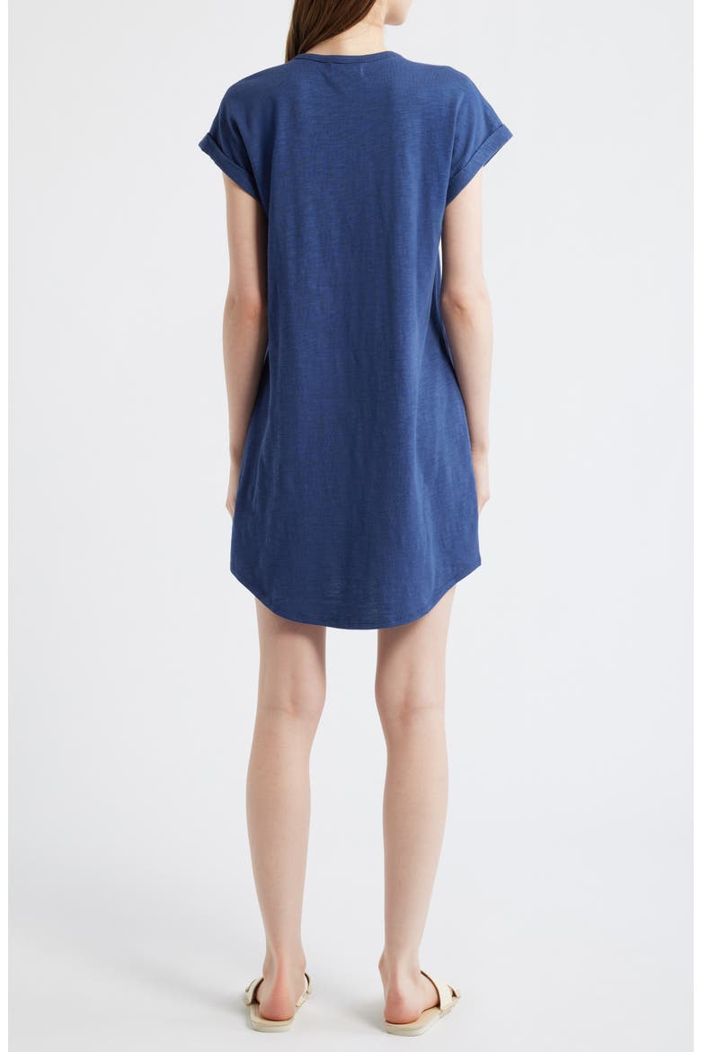 Placket Cap Sleeve Dress, Alternate, color, MIDNIGHT SURF