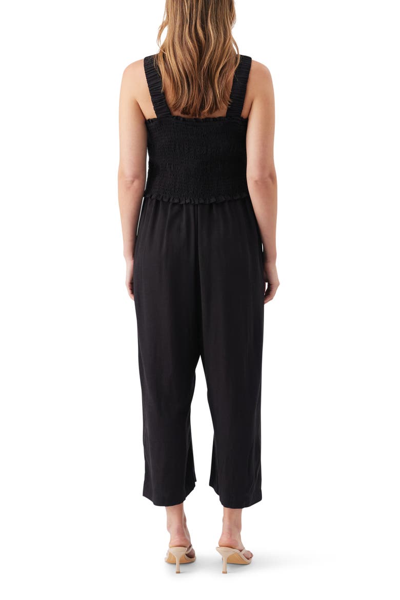 Tilda Smocked Maternity and Nursing Jumpsuit, Alternate, color, Black