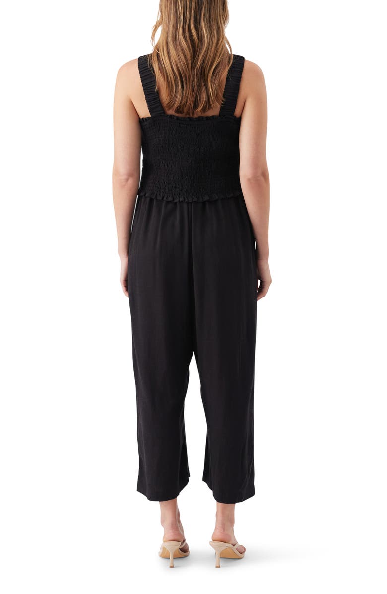 Ripe Maternity Tilda Smocked Maternity and Nursing Jumpsuit, Alternate, color, Black