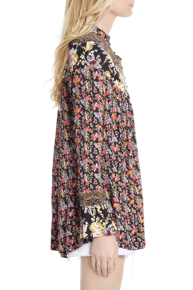 Wildflower Fields Tunic, Alternate, color, BLACK