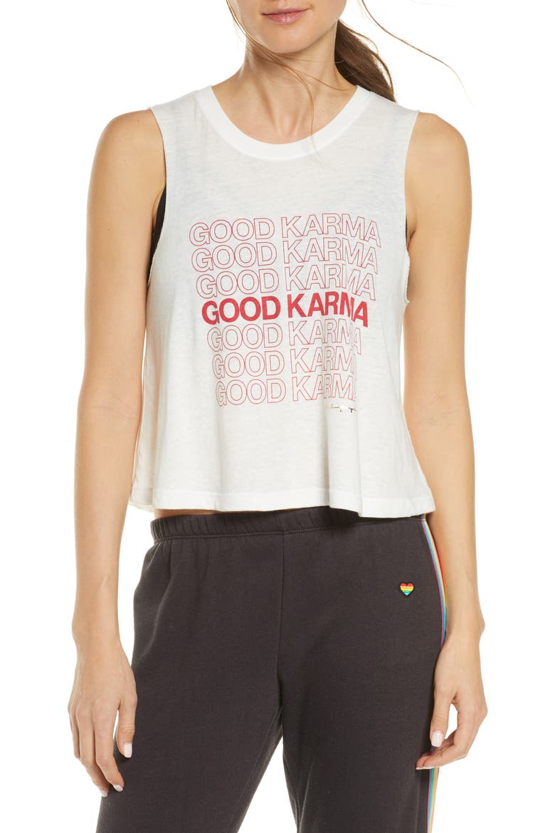 Karma Crop Tank Top, Main, color, STONE