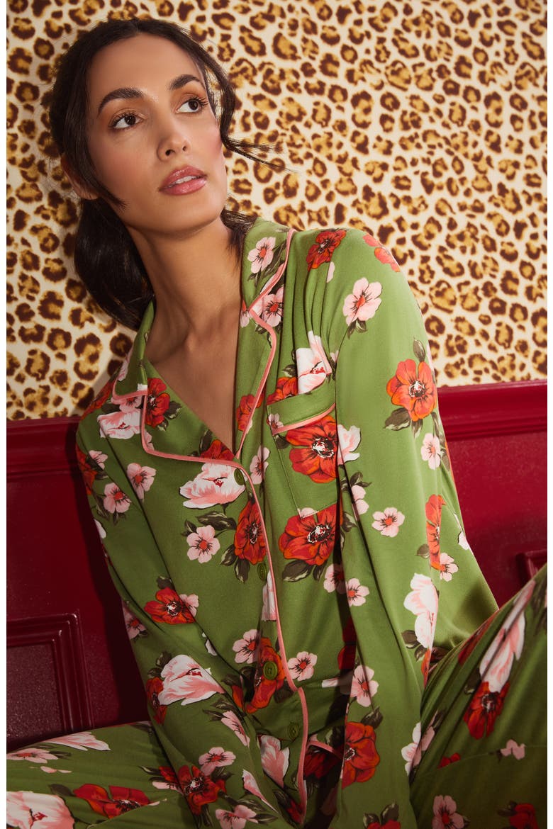Print Pajamas, Alternate, color, GREEN/ FLORAL