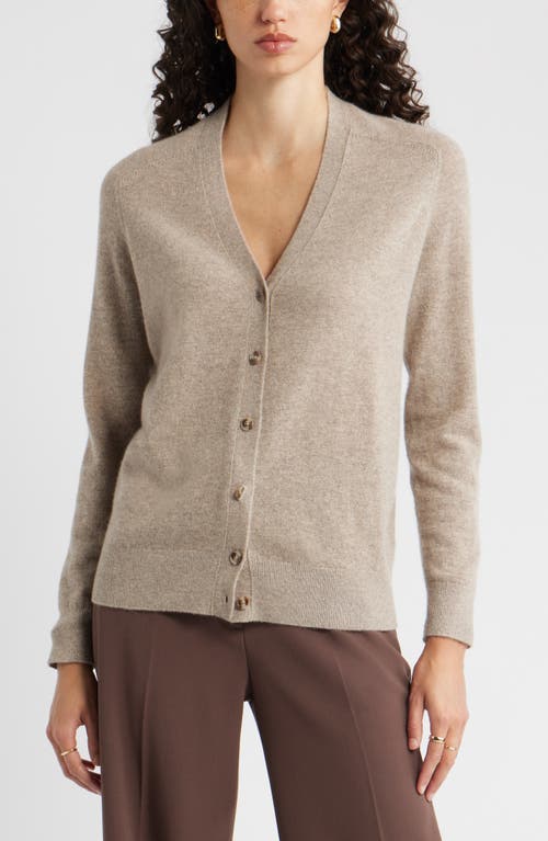 Nordstrom Cashmere V-neck Cardigan In Neutral
