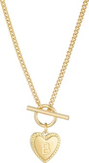 Adornia Initial Heart Toggle Necklace
