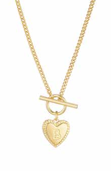 Adornia Initial Heart Toggle Necklace