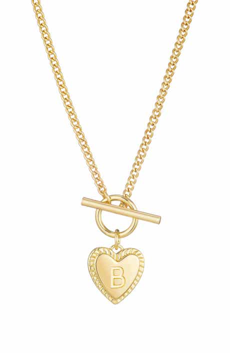 Adornia Initial Heart Toggle Necklace