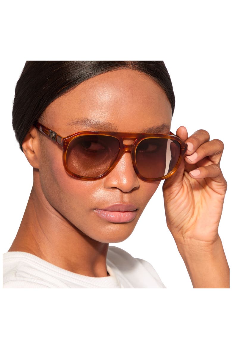 59mm Aviator Gradient Sunglasses, Alternate, color, HAVANA/ BROWN GRADIENT