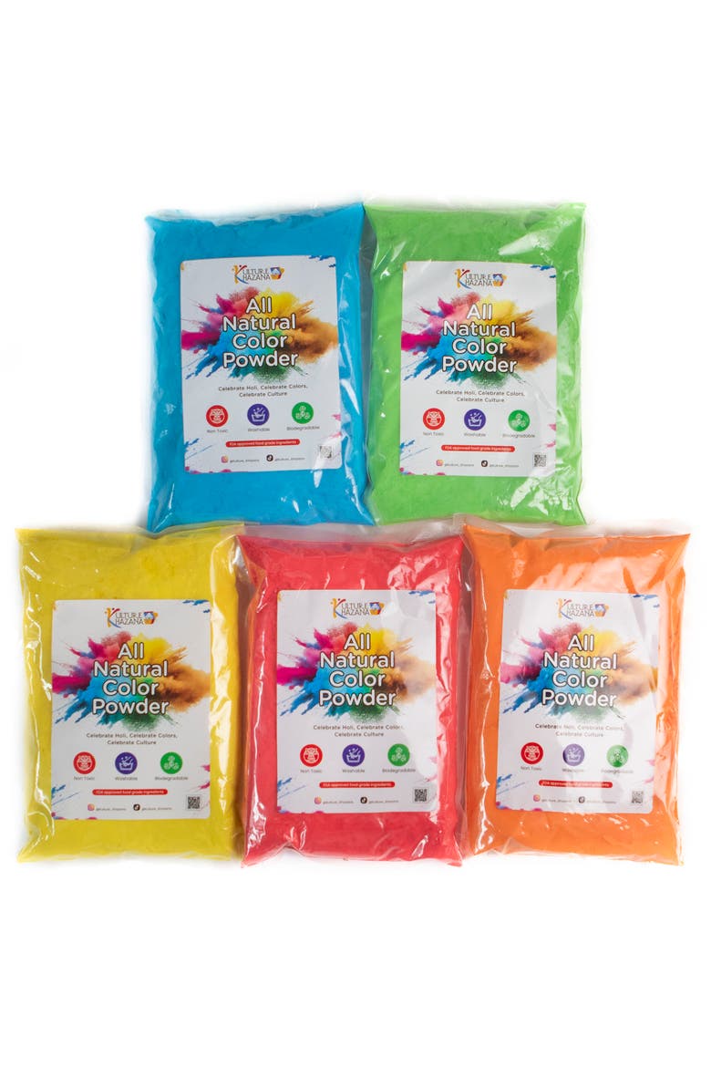 Holi Color Powder 1Lb Bags 5 Pack, Main, color, Multicolored