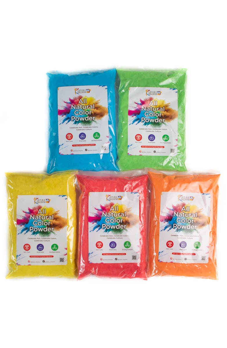 KULTURE KHAZANA Holi Color Powder 1Lb Bags 5 Pack, Main, color, Multicolored