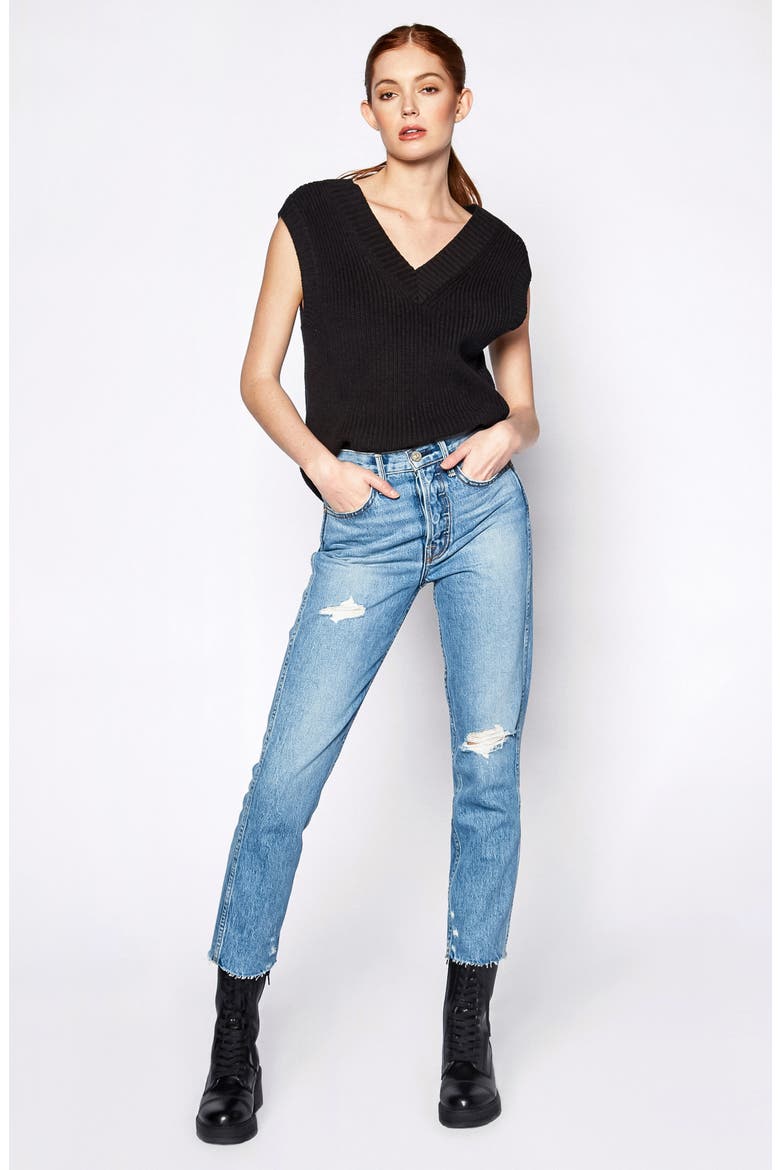 Eve High Waist Slim Straight Leg Jeans, Alternate, color, RIVERSIDE