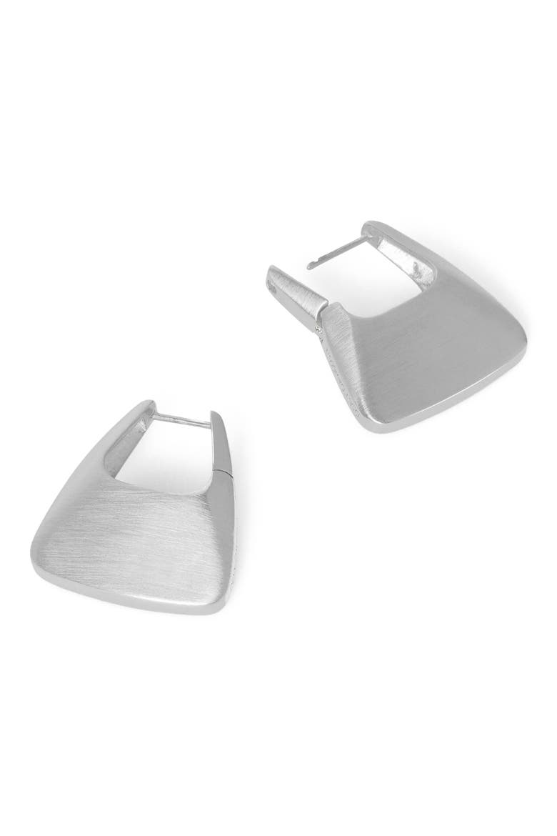 Oslo Hinge Square Hoop Earrings, Alternate, color, SILVER