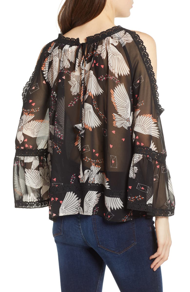Rebecca Minkoff Deneuve Cold Shoulder Top, Alternate, color, 
